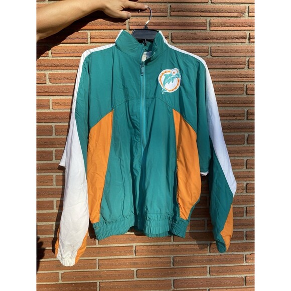 Miami Dolphins Men's Vintage Windbreaker Jacket NFL DeLong Size XL